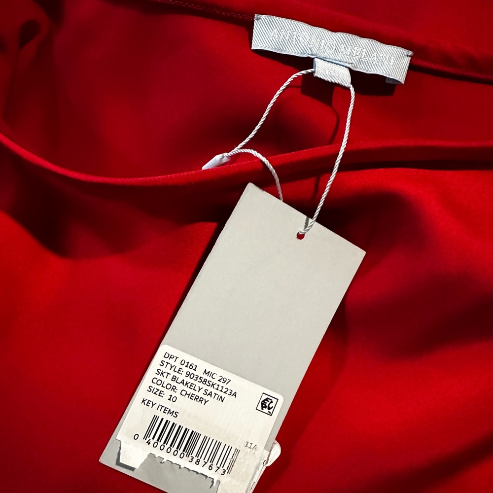 NWT Antonio Melani Blakely Coordinating A-line Satin Skirt - Picture 7 of 8